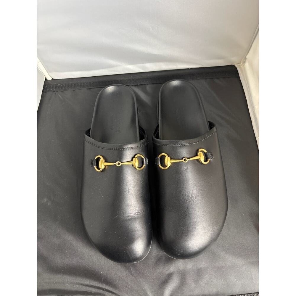 Gucci Horsebit l Leather Mules  Black